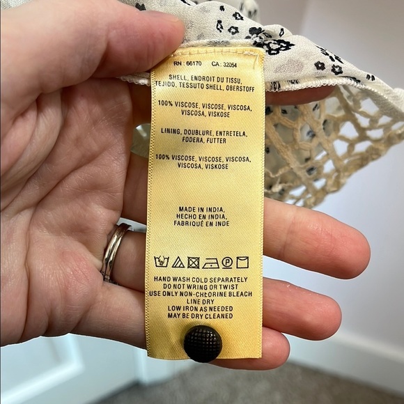 Anthropologie Floreat Micro Floral & Crochet Sheer Fit & Flare Midi Dress - Sz 2 - Picture 13 of 13